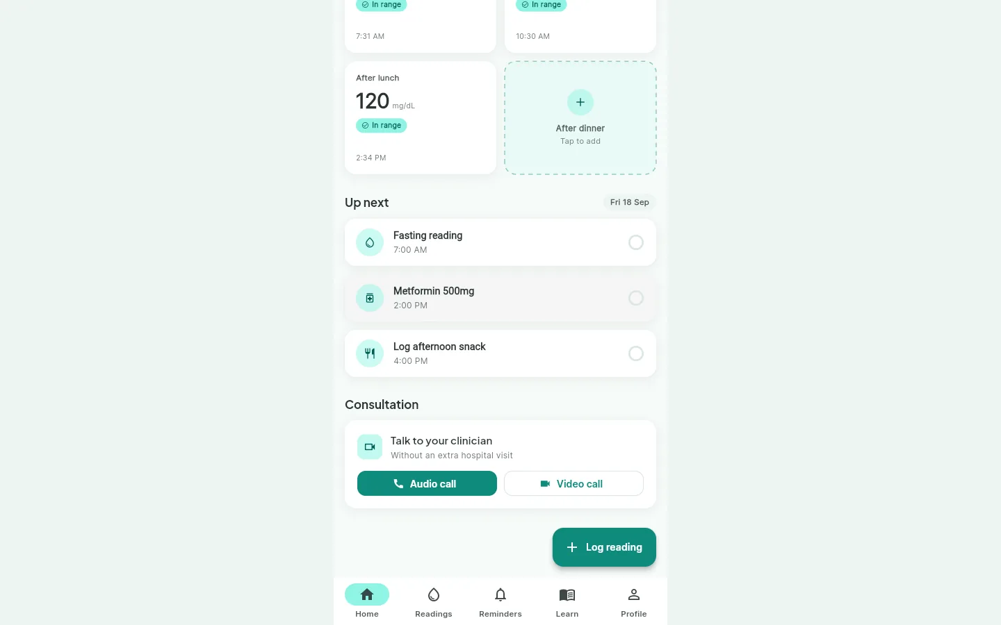 Patient consultation request screen